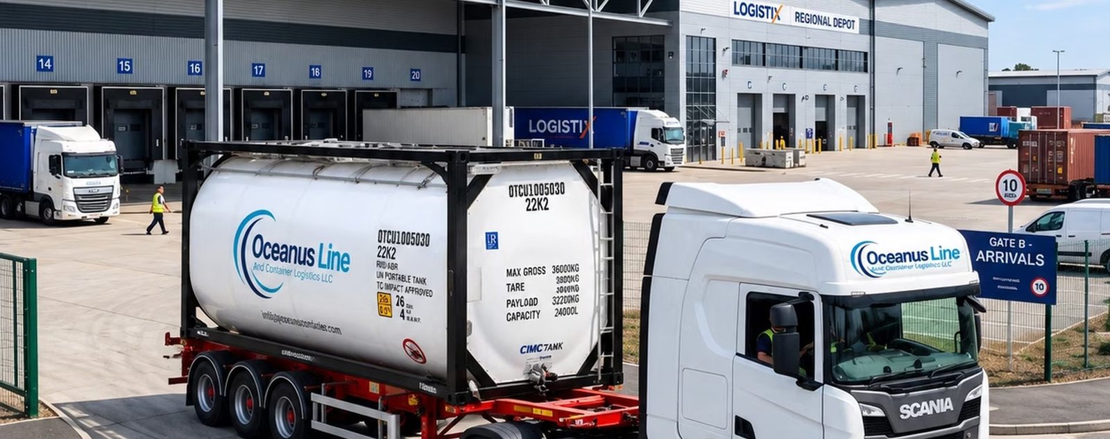 Oceanus Line tank trailers at the regional depot