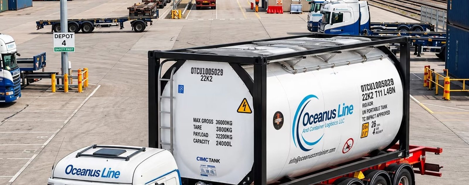Oceanus Line tank trailer on domestic delivery